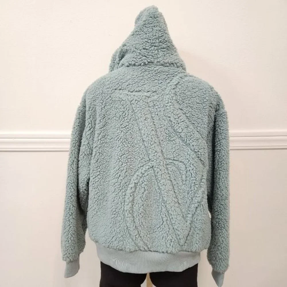 Victoria's Secret Womens Green Sherpa Half-Zip Hoodie Pullover - Picture 12 of 12